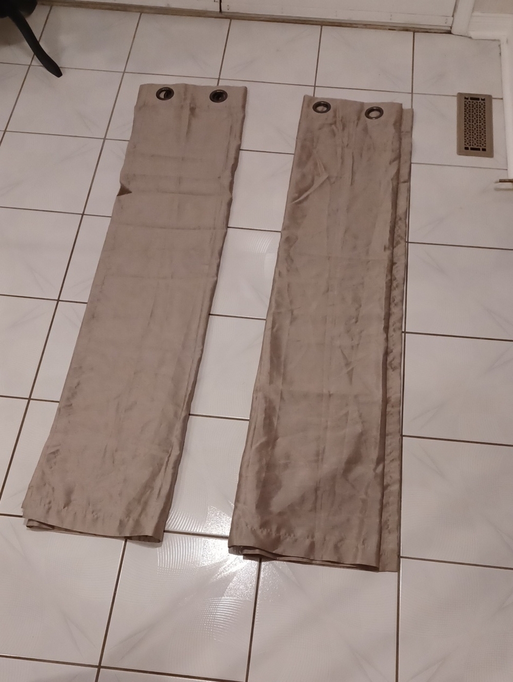 4/$60 Semi-Sheer Golden/Taupe Curtains - Set Of 2 Pieces